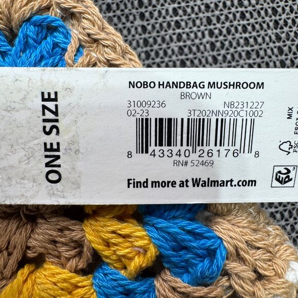 No Boundaries Crochet Handbag With Wooden Handles & Mushroom Design One Size - Picture 4 of 6